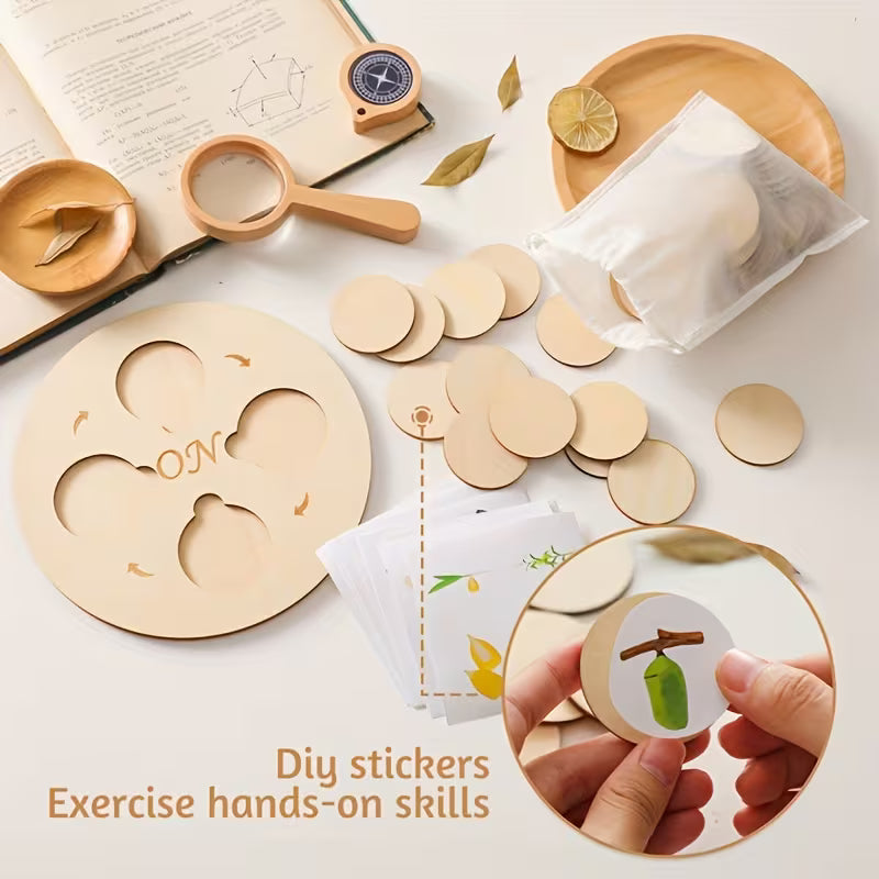 Puzzle Montessori del Ciclo de Vida – Juego Educativo de Madera