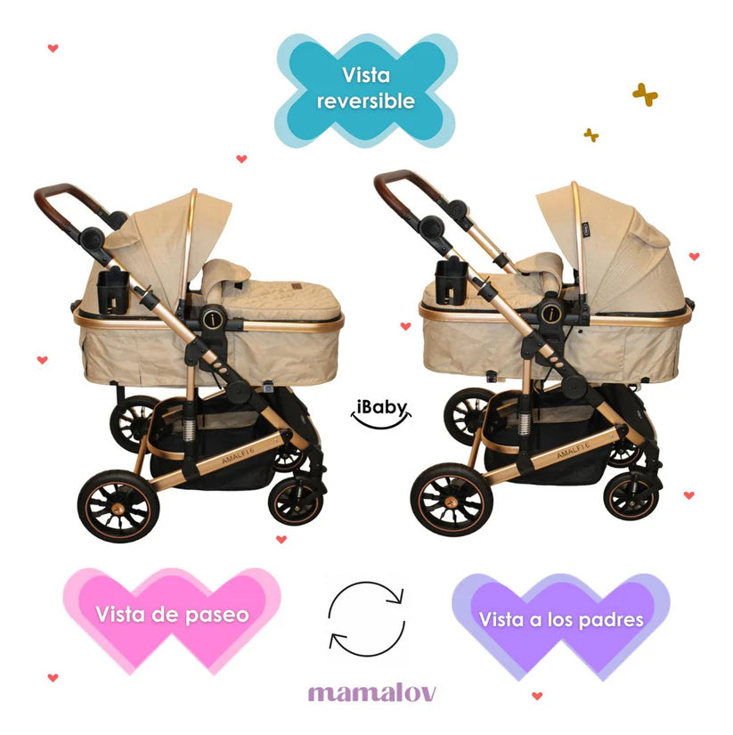 Carriola Amalfi 6 en 1 iBaby – Travel System Premium