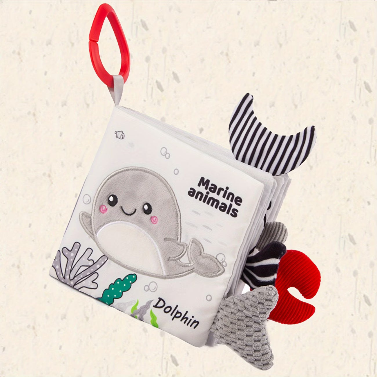 Libro de Tela Búho o Ballena Sensorial para Bebé blanco y negro – Primeros Colores