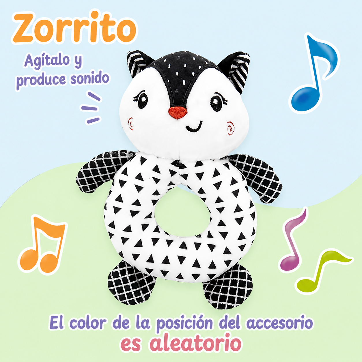 Sonajero Blanco y Negro – Estimulación temprana para bebé