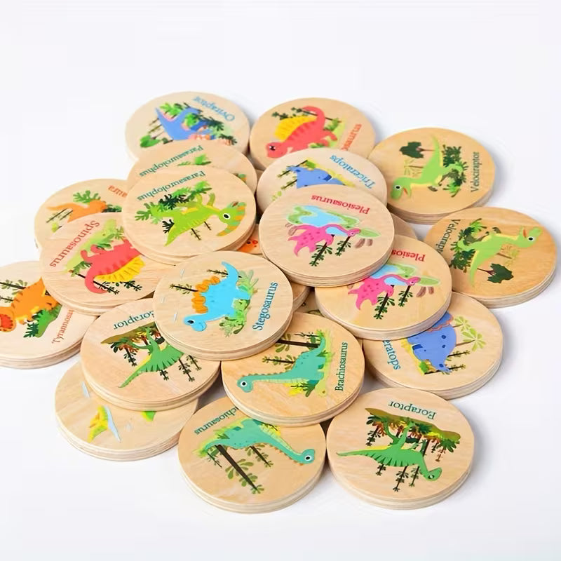 Memorama Didáctico de Dinosaurios – Juego Educativo de Madera