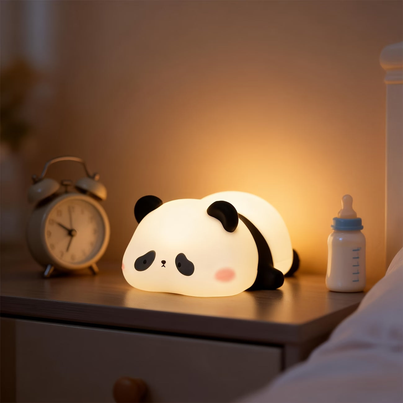 Lámpara Panda Nocturna – Silicona Suave Recargable USB 3 Niveles