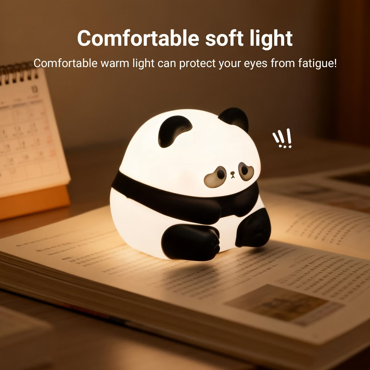 Lámpara Panda Nocturna – Silicona Suave Recargable USB 3 Niveles