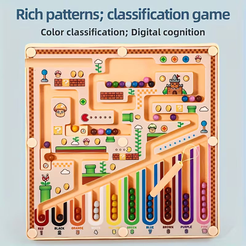 Laberinto Magnético Mariobros – Clasificación por Colores y Cuentas