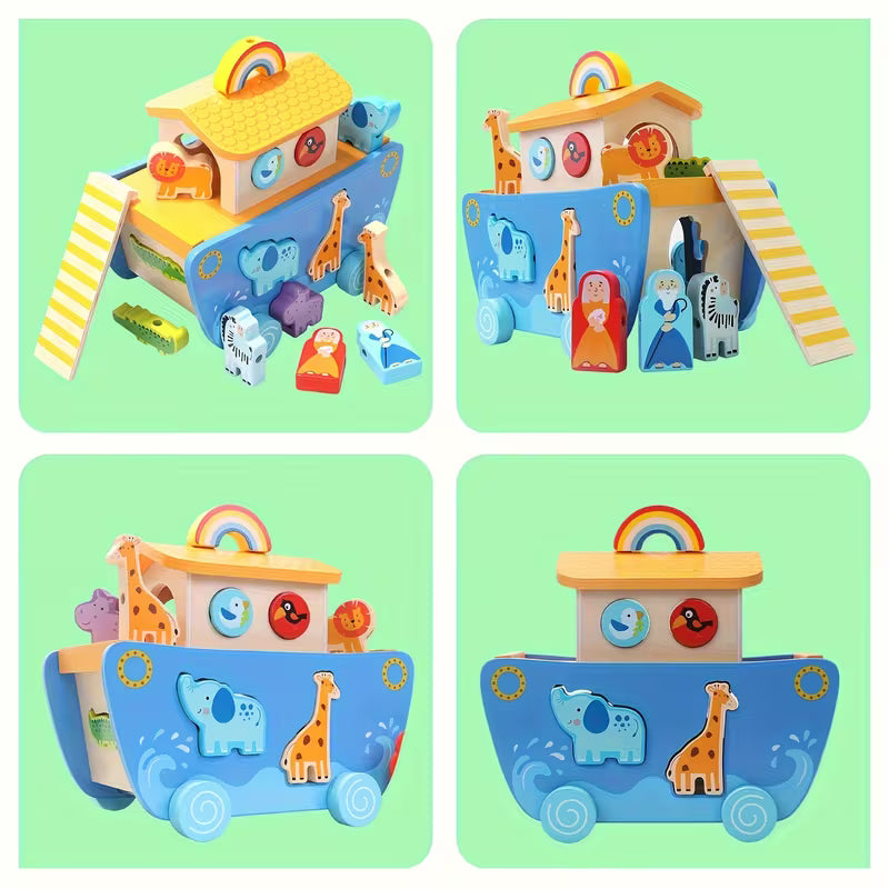 Arca de Animales Montessori – Juego Didáctico 6 en 1 de Madera