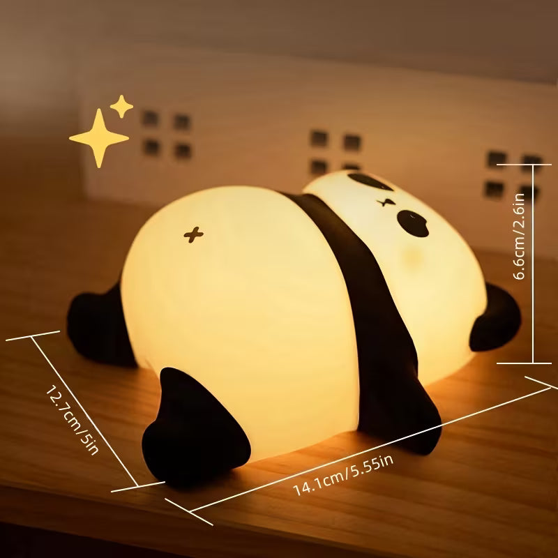 Lámpara Panda Nocturna – Silicona Suave Recargable USB 3 Niveles