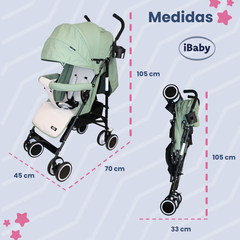 Carriola Ischia iBaby – Bastón ultraligera y plegable