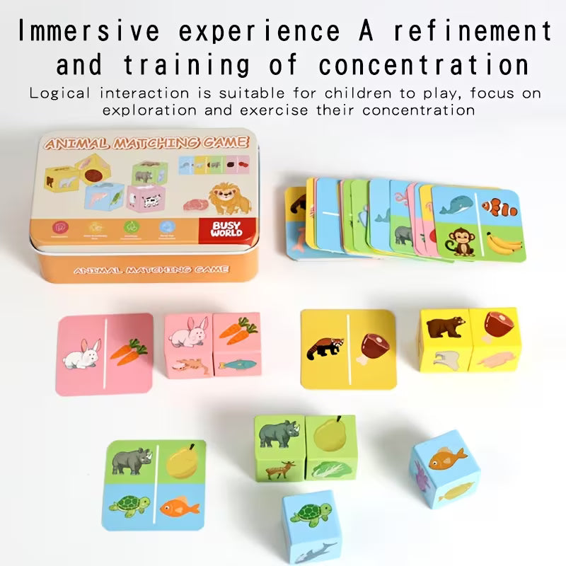 🧩 Juego de Emparejamiento de Animales de Madera – Memoria y Lógica Infantil