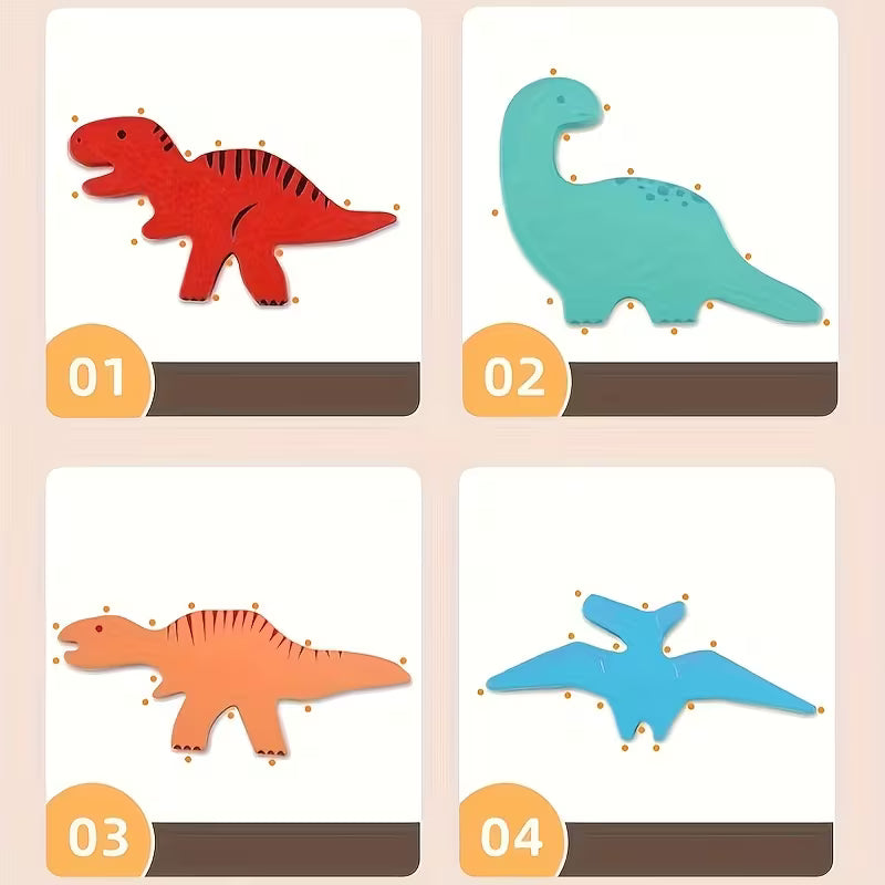 Bloques Apilables de Dinosaurios – Juego Didáctico de Madera para Equilibrio