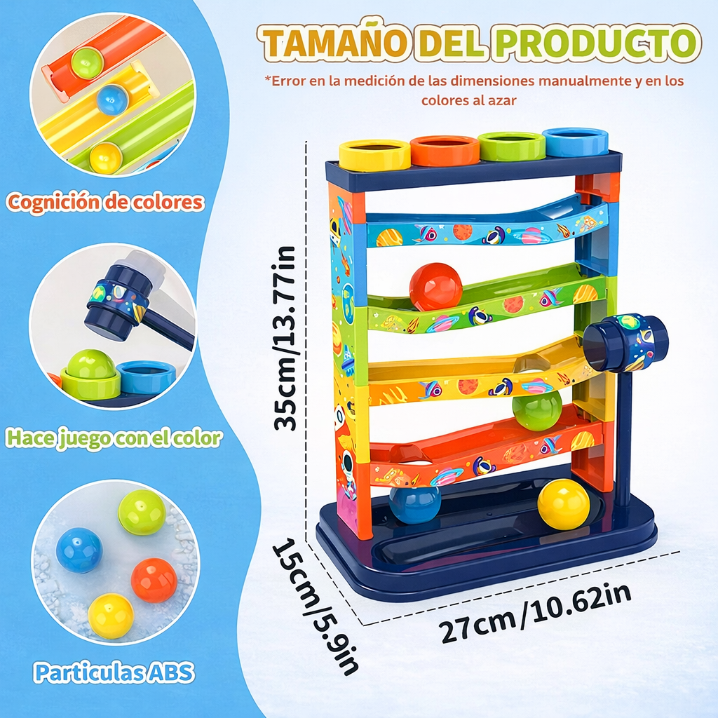 Gravity Galaxy – Torre de Bolas Deslizantes con Martillo Didáctico