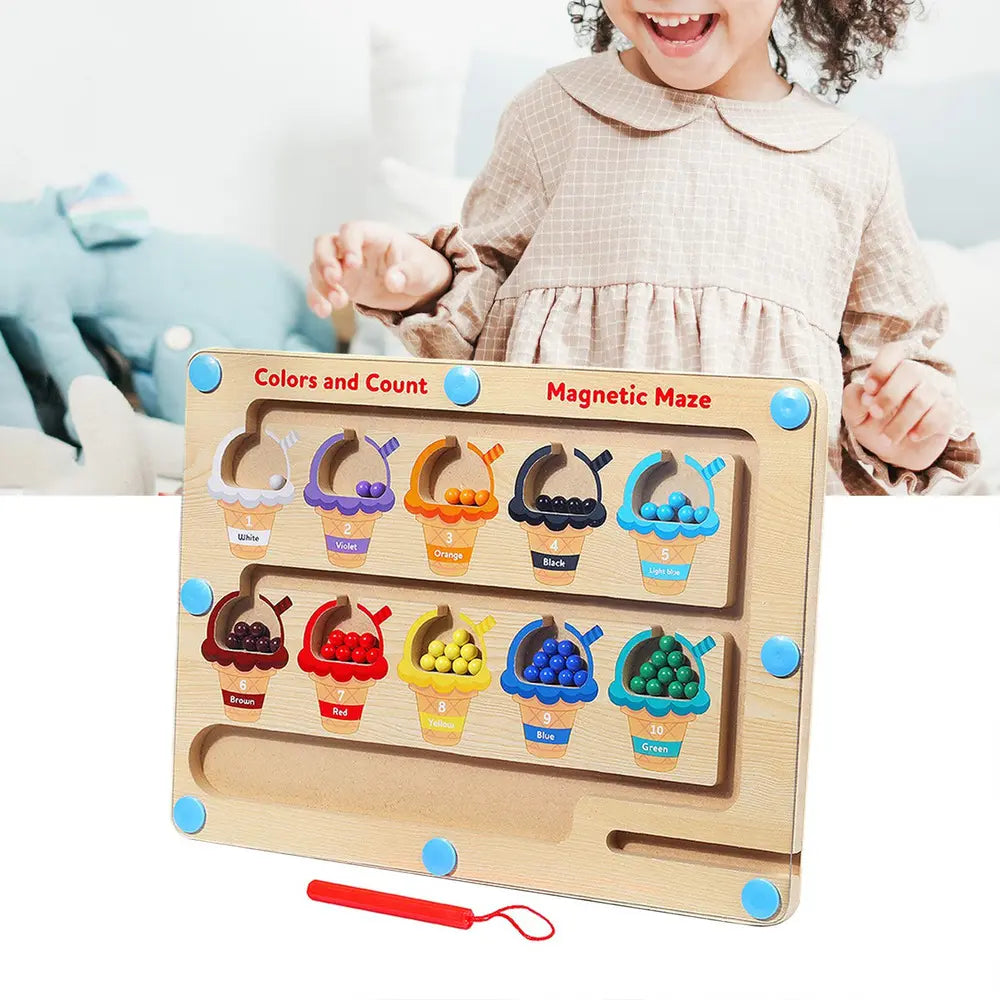 Laberinto Magnético de Dinosaurios y helados montessori