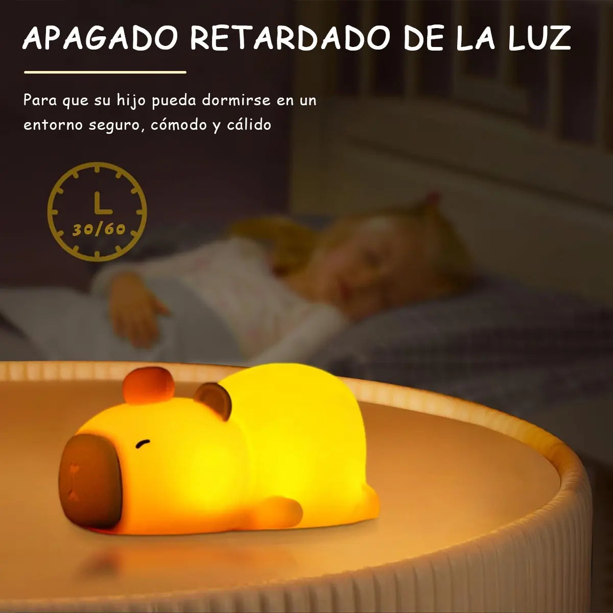 Lámpara Capibara Fluorescente – Luz Nocturna Infantil Decorativa