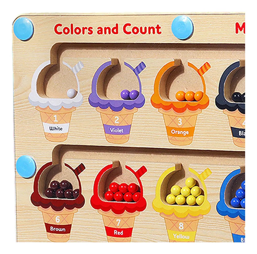 Laberinto Magnético de Dinosaurios y helados montessori