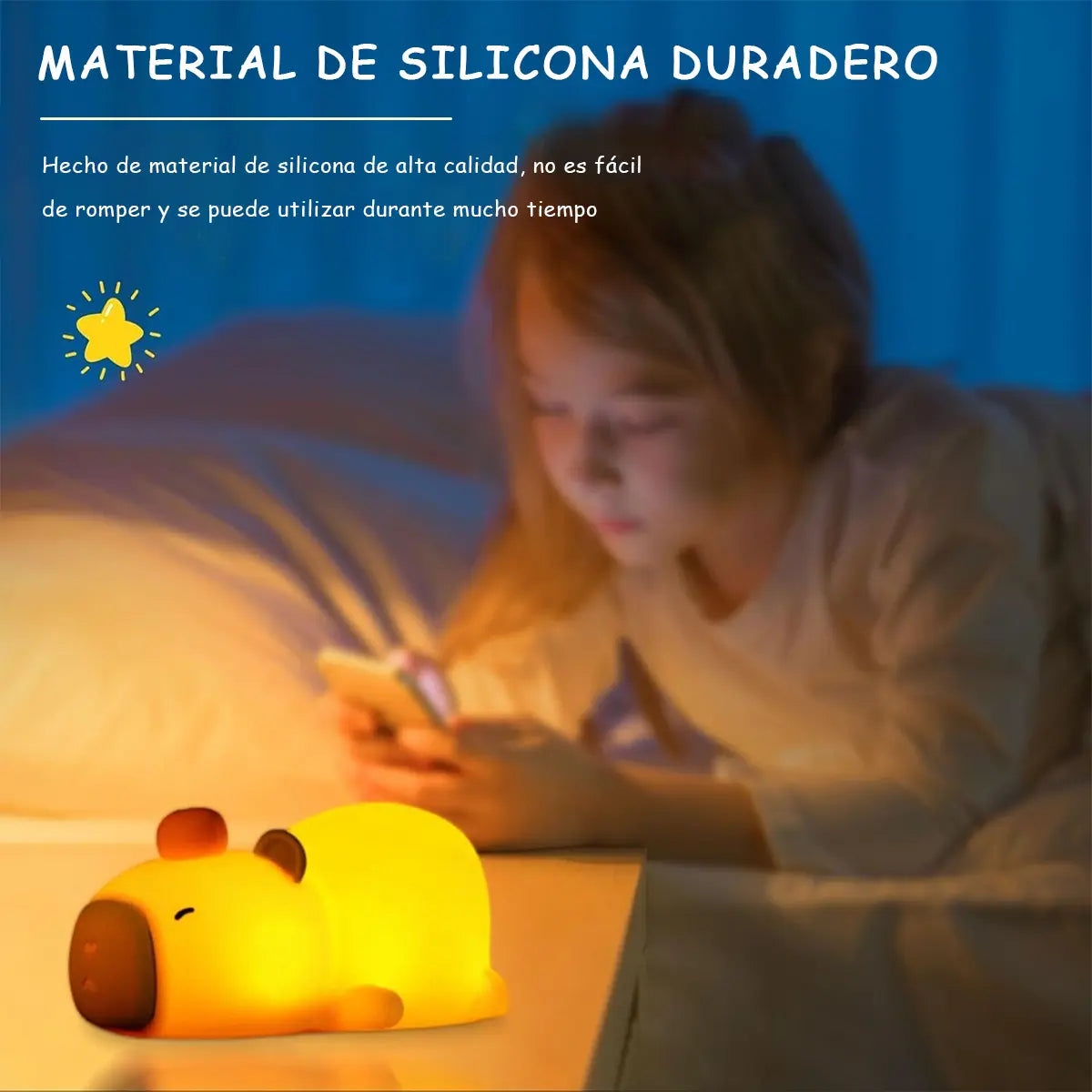 Lámpara Capibara Fluorescente – Luz Nocturna Infantil Decorativa
