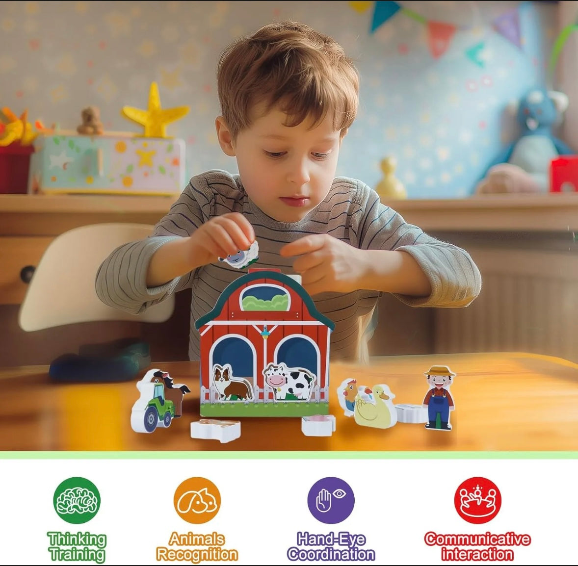 "Pequeños Granjeros" - Set de Clasificación de Animales para Bebés