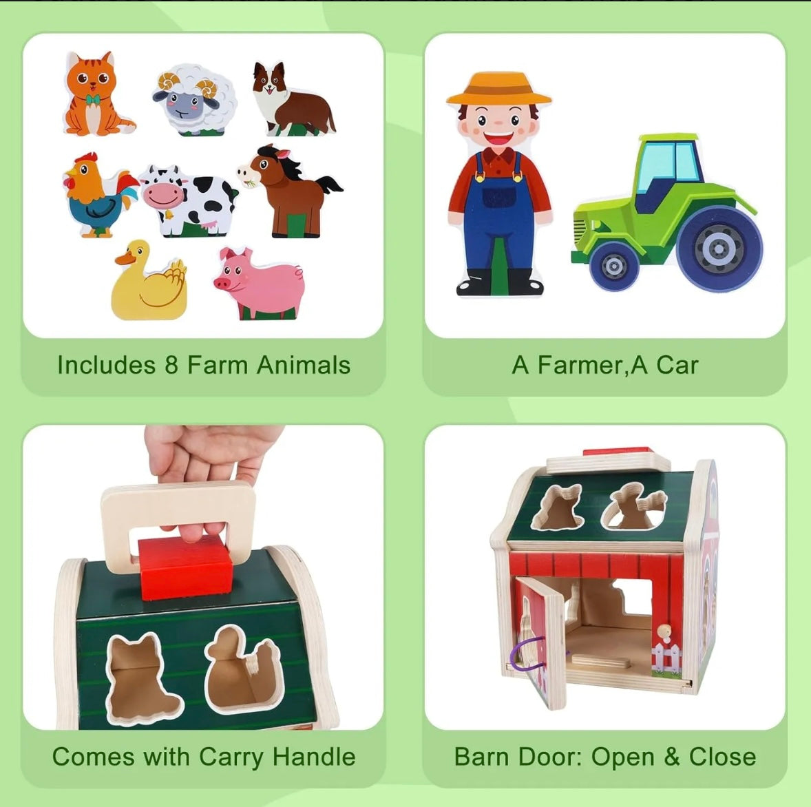 "Pequeños Granjeros" - Set de Clasificación de Animales para Bebés