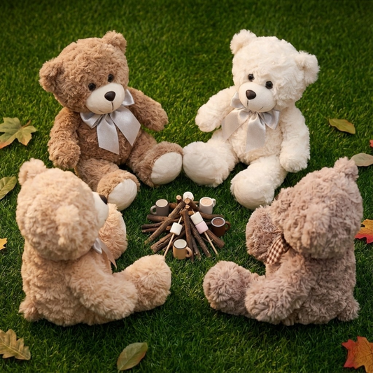 Osito de Peluche Clásico con Moño – Peluche Suave para Niños