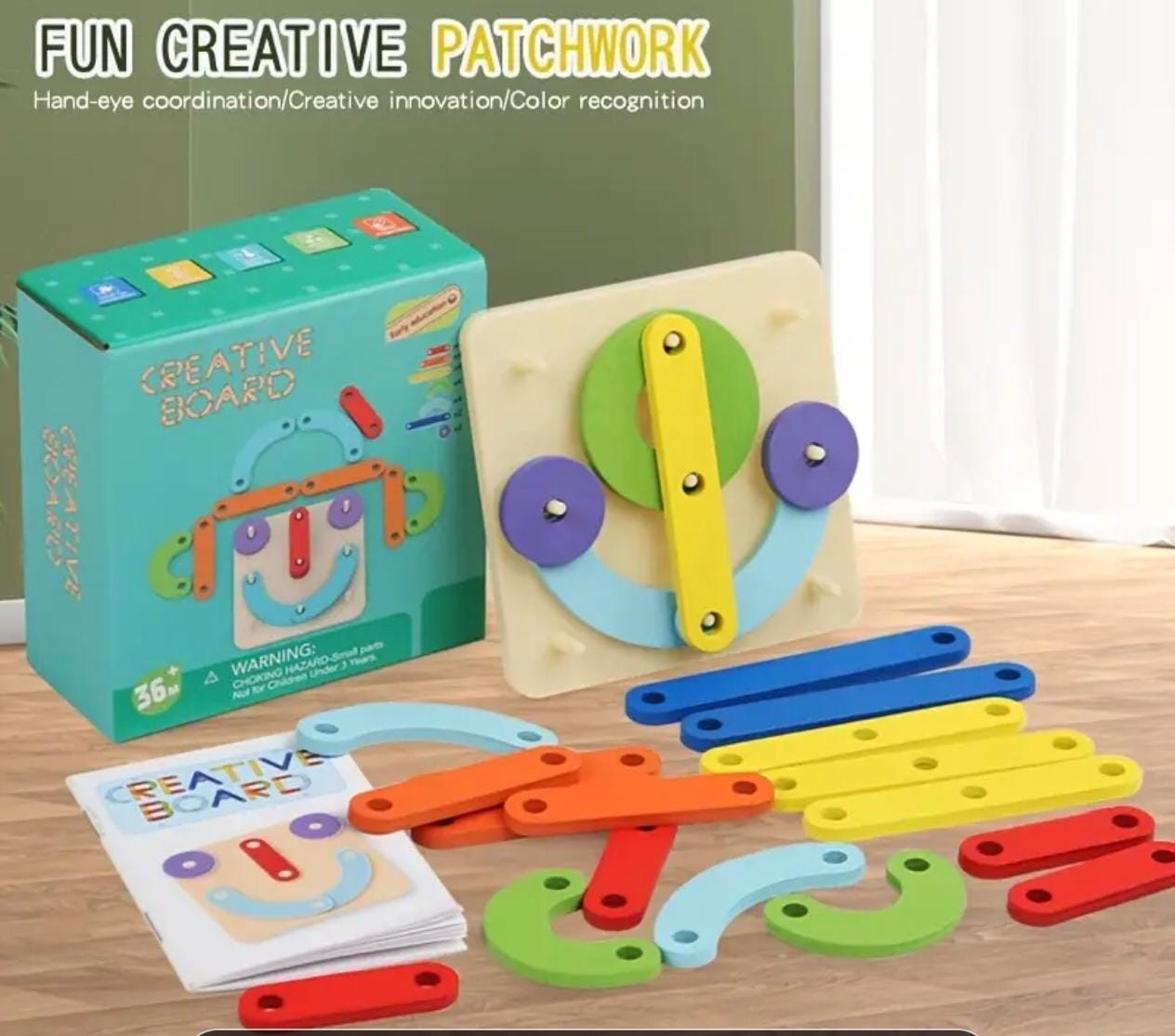 Tablero Creativo Montessori – Puzzle Didáctico de Figuras y Colores