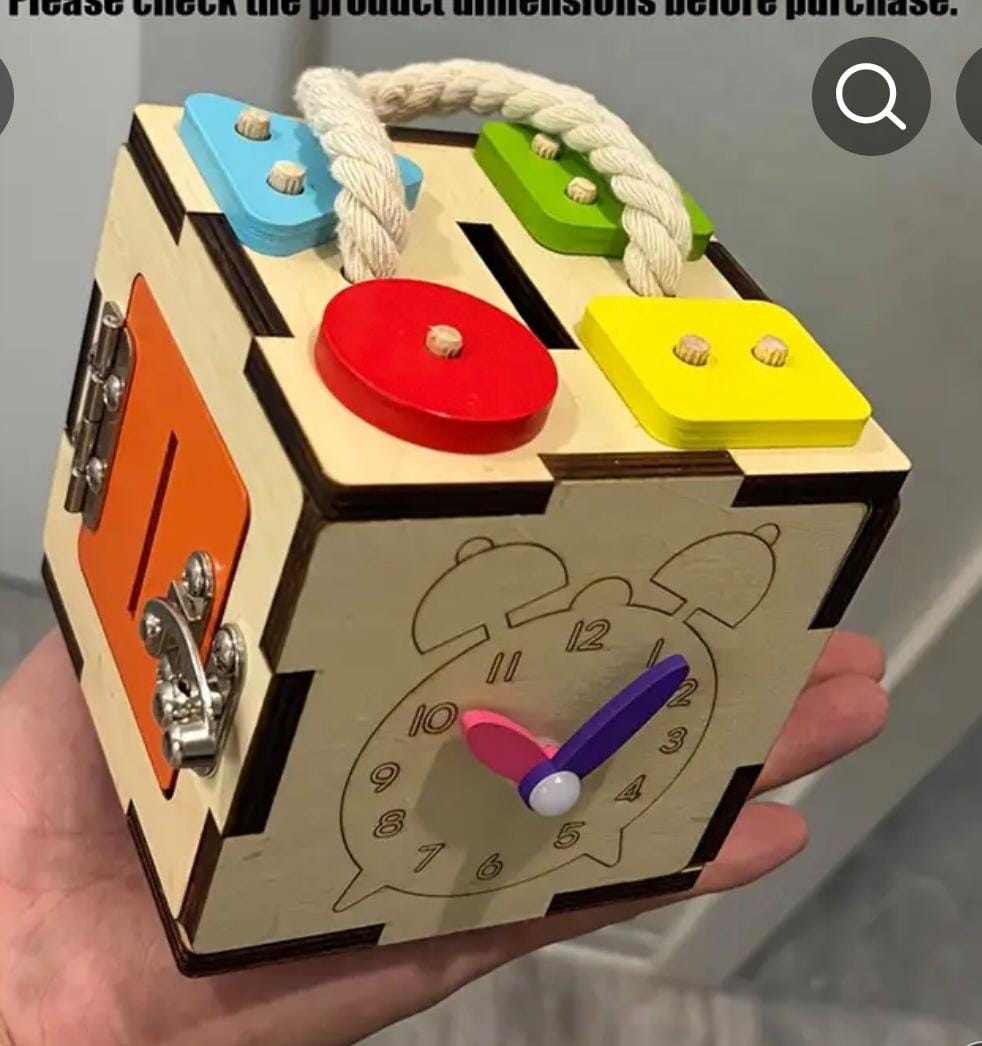 Cubo Sensorial Montessori 6 en 1 – Madera Didáctico Multicolor