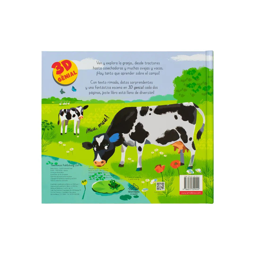 Libro Infantil con Pop Up: 3D Genial: 1. En la Granja. 2. En la obras 3. Mascotas adorables