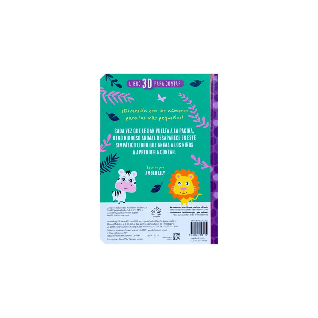 Libro 3-D para contar: 1. Animales ruidosos. 2. Dinosaurios rugientes. 3. Unicaornios mágicosales divertidos. 2. Animales de la granja (Copia)