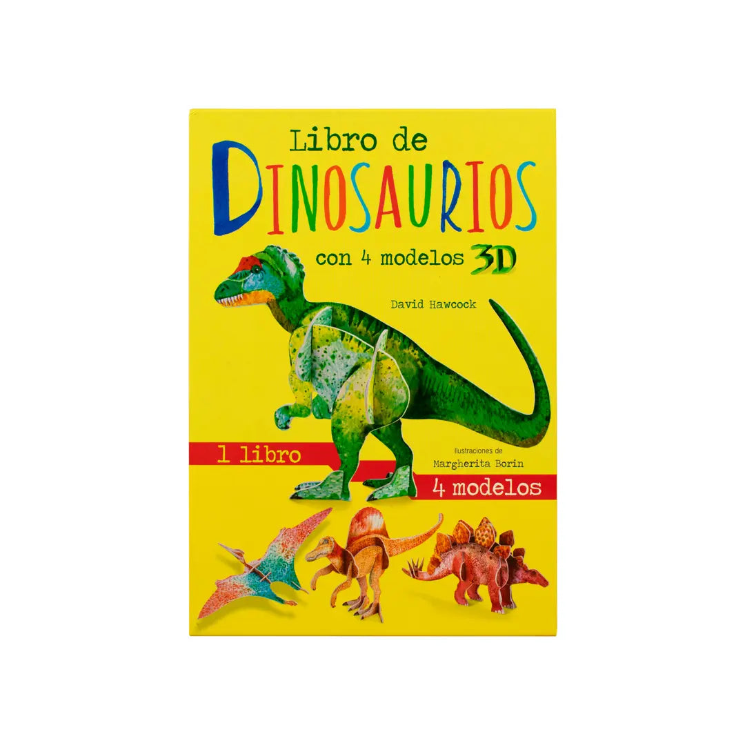 LIBRO INFANTIL CON 4 MODELOS 3D: LIBRO DE DINOSAURIOS
