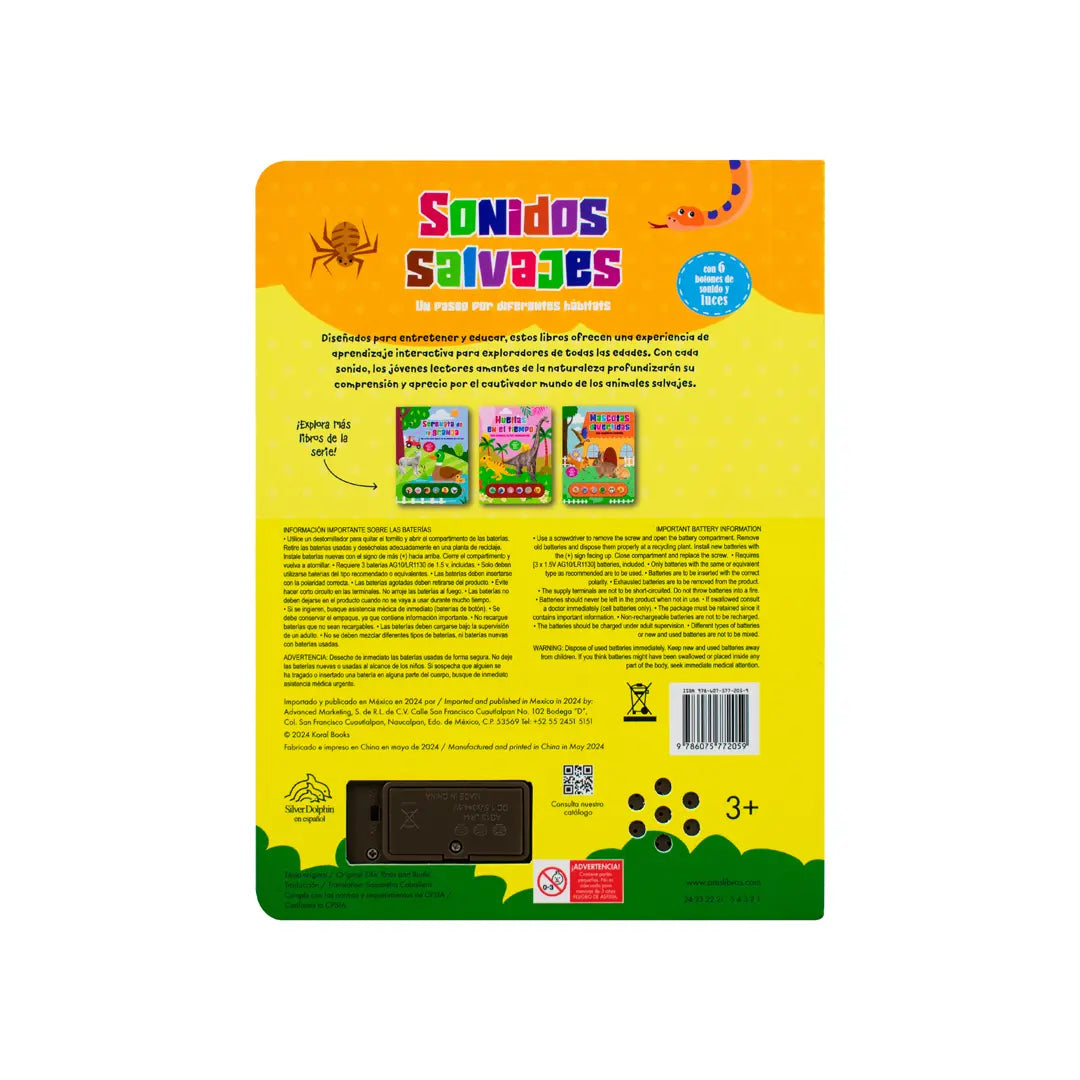 LIBRO Light Up: 1. "Mascotas Divertidas" y/o 2. "Sonidos salvajes"