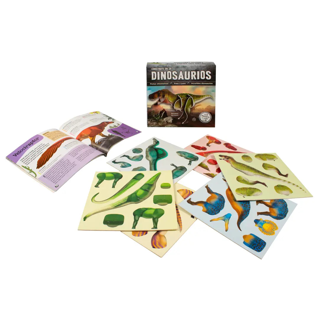LIBRO INFANTIL DIDACTICO PARA CONSTRUIR DINOSAURIOS EN 3D