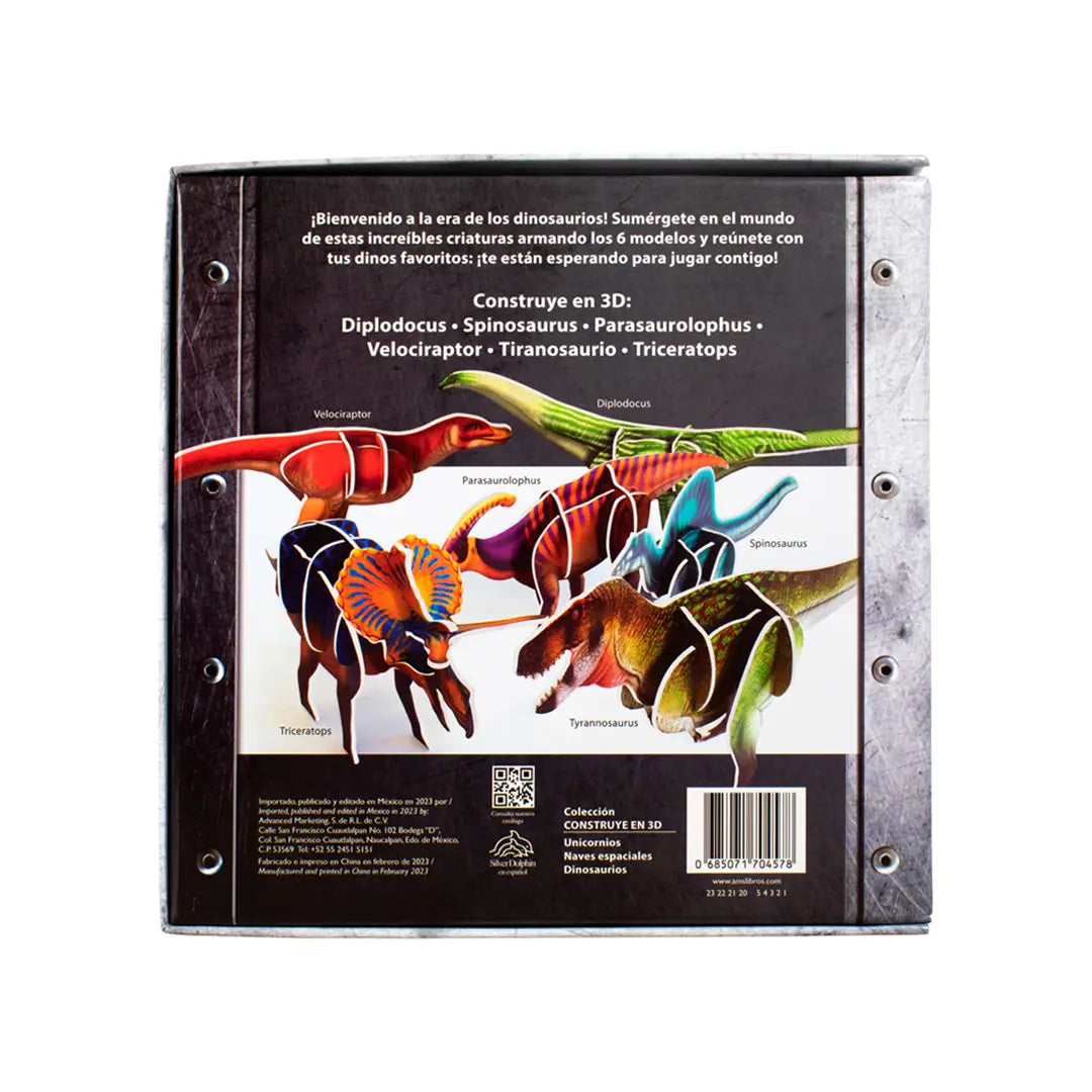 LIBRO INFANTIL DIDACTICO PARA CONSTRUIR DINOSAURIOS EN 3D
