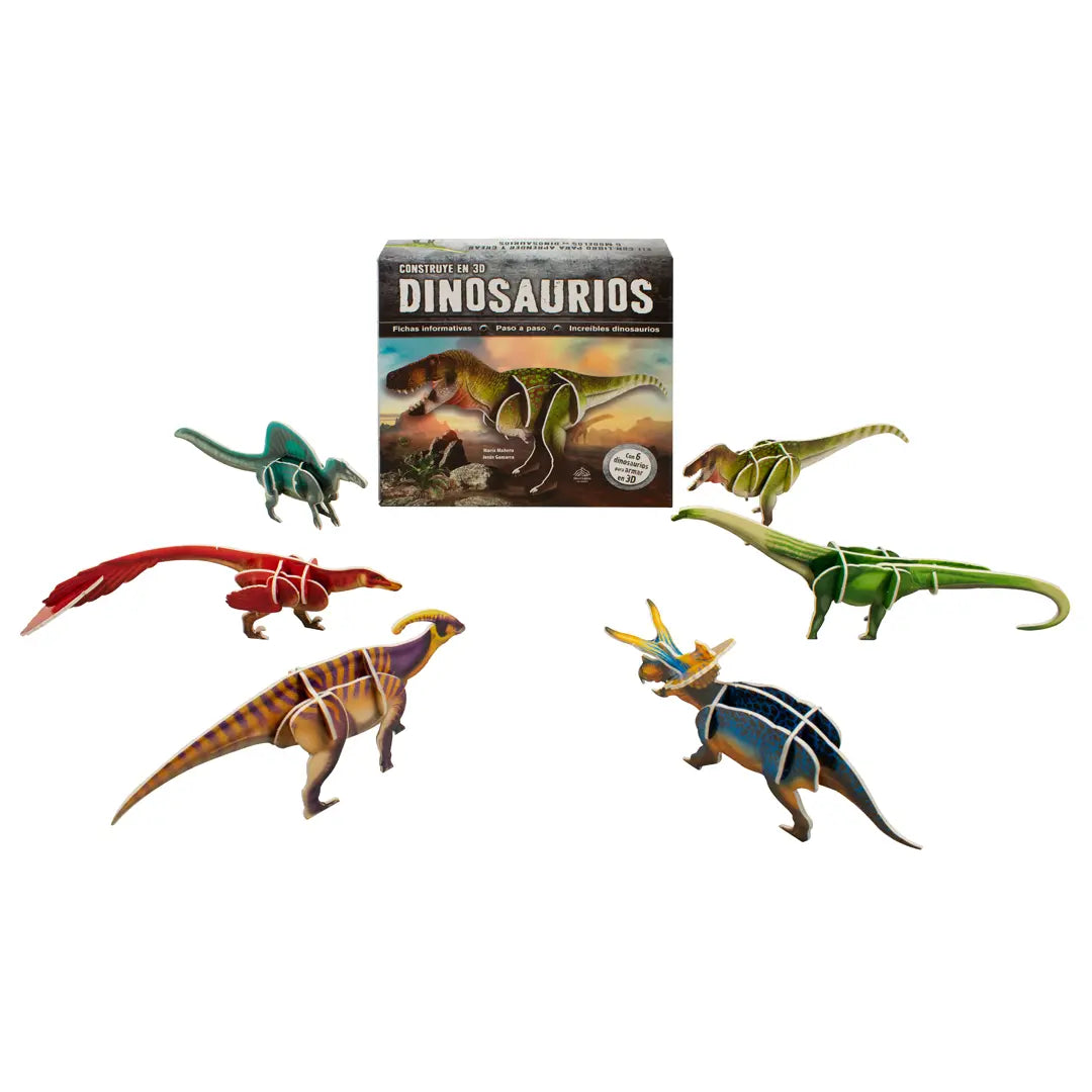 LIBRO INFANTIL DIDACTICO PARA CONSTRUIR DINOSAURIOS EN 3D