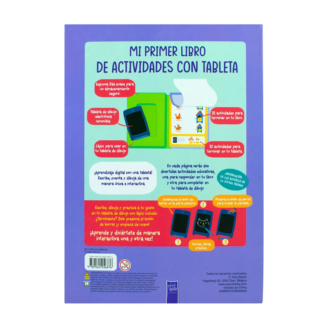 MI PRIMER LIBRO DE ACTIVIDADES CON TABLETA 5+(AMARILLO) Y/O (VIOLETA)