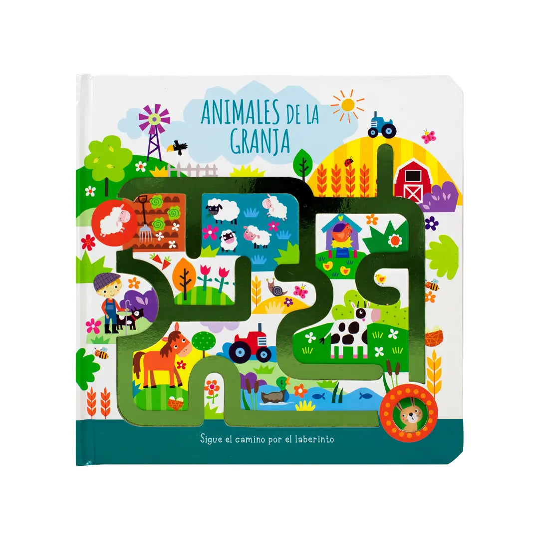 Libro sigue el camino por el laberinto: 1. Animales divertidos. 2. Animales de la granja