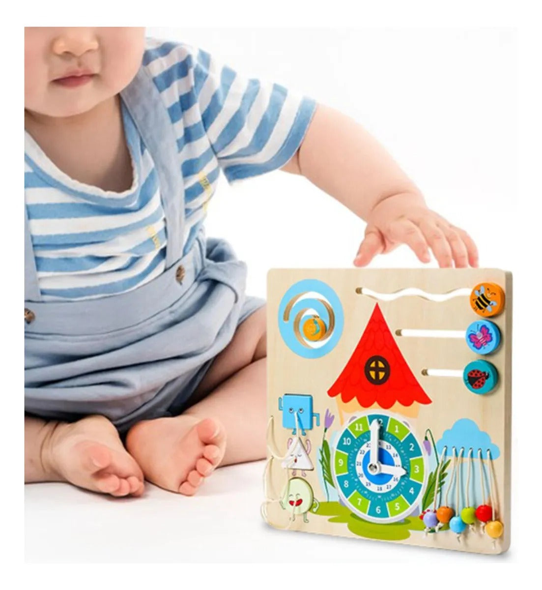 Busy Board Clock Move – Reloj Didáctico Montessori de Madera 30 cm
