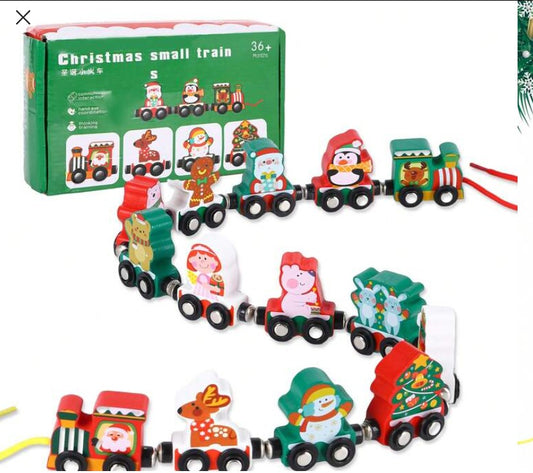 Tren Navideño de Madera – Decorativo y Didáctico con Figuras de Navidad