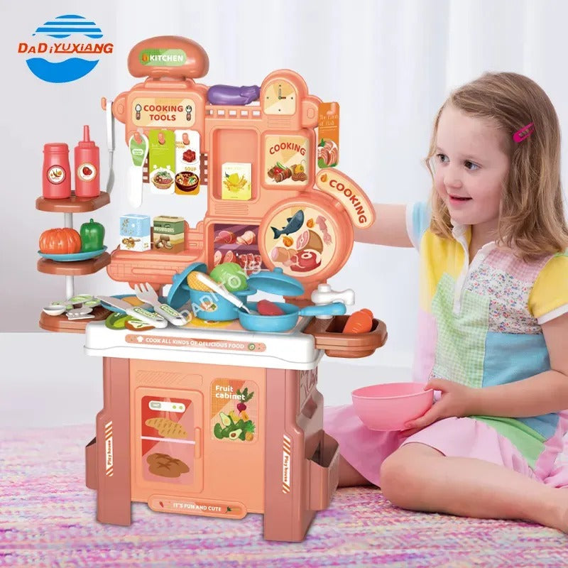 Set de Cocina Infantil 46 Piezas – Mesa de Juego y Accesorios