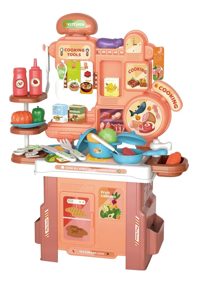 Set de Cocina Infantil 46 Piezas – Mesa de Juego y Accesorios