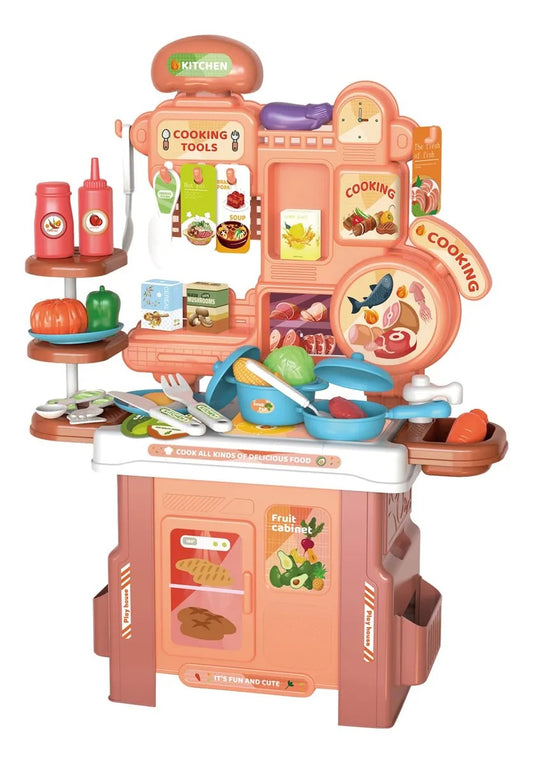 Set de Cocina Infantil 46 Piezas – Mesa de Juego y Accesorios