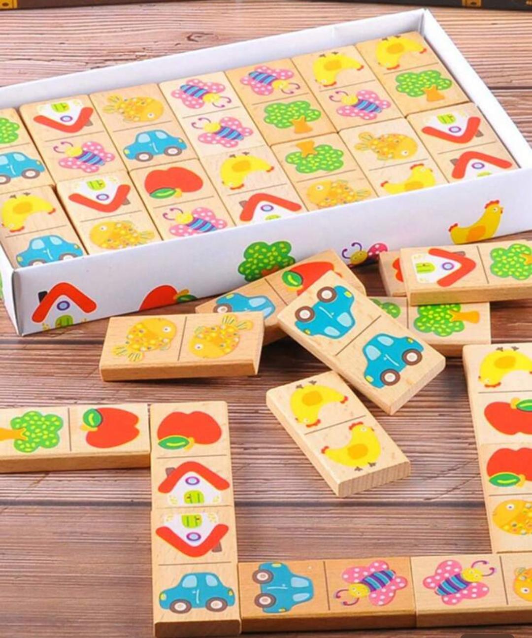 Dominó Educativo de Madera – Aprende jugando