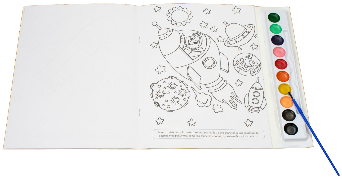 Libro con Acuarelas – El Espacio para colorear
