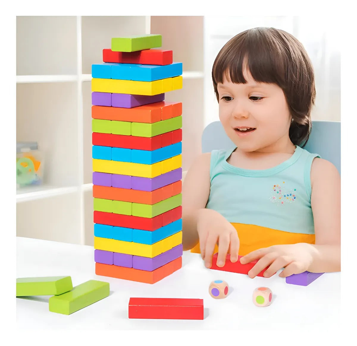 Jenga Artesanal Clásico – Juego de Destreza y Coordinación de Madera