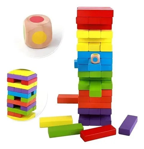 Jenga Artesanal Clásico – Juego de Destreza y Coordinación de Madera