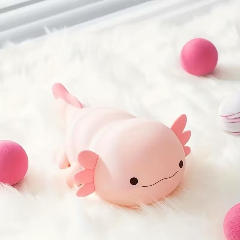 Lámpara Axolote Nocturna – Luz Cálida o Multicolor Recargable USB