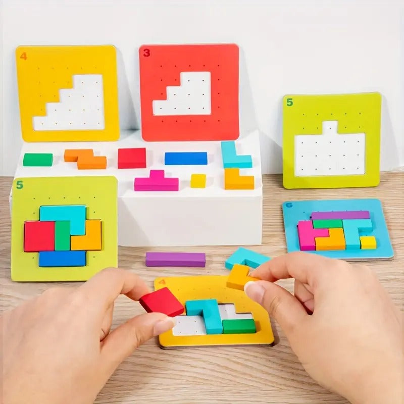 Rompecabezas Geométrico Rápido – Juego de Mesa Educativo 2–4 Jugadores