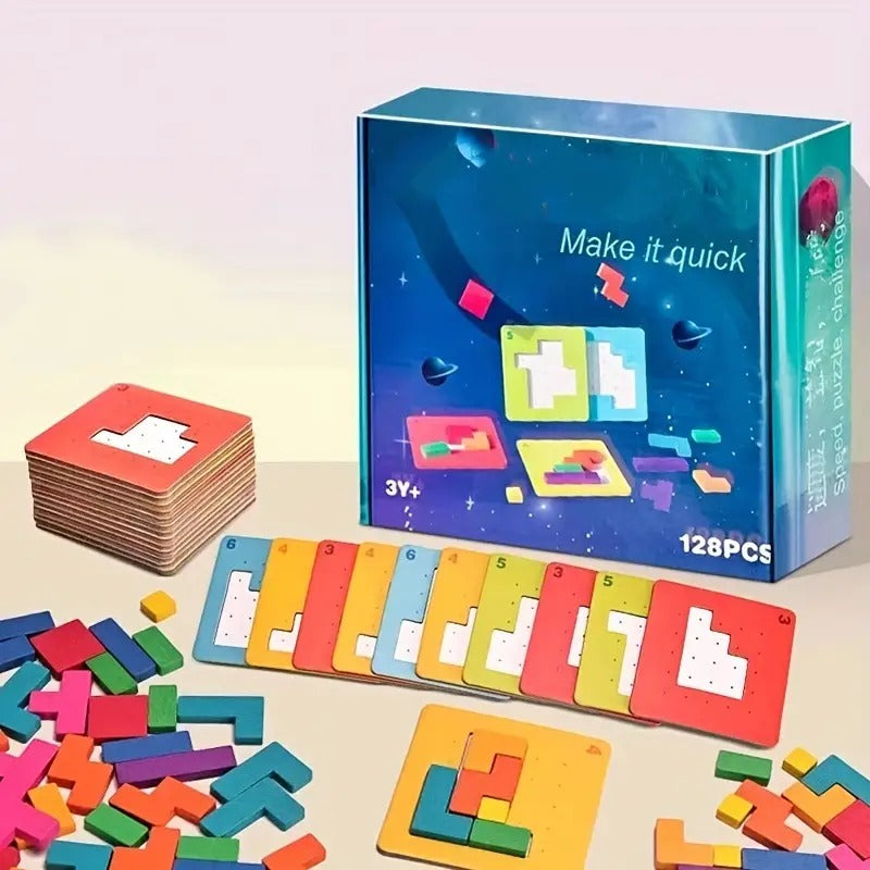Rompecabezas Geométrico Rápido – Juego de Mesa Educativo 2–4 Jugadores