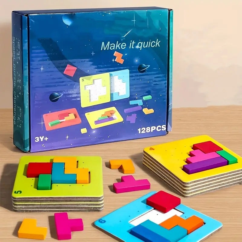 Rompecabezas Geométrico Rápido – Juego de Mesa Educativo 2–4 Jugadores