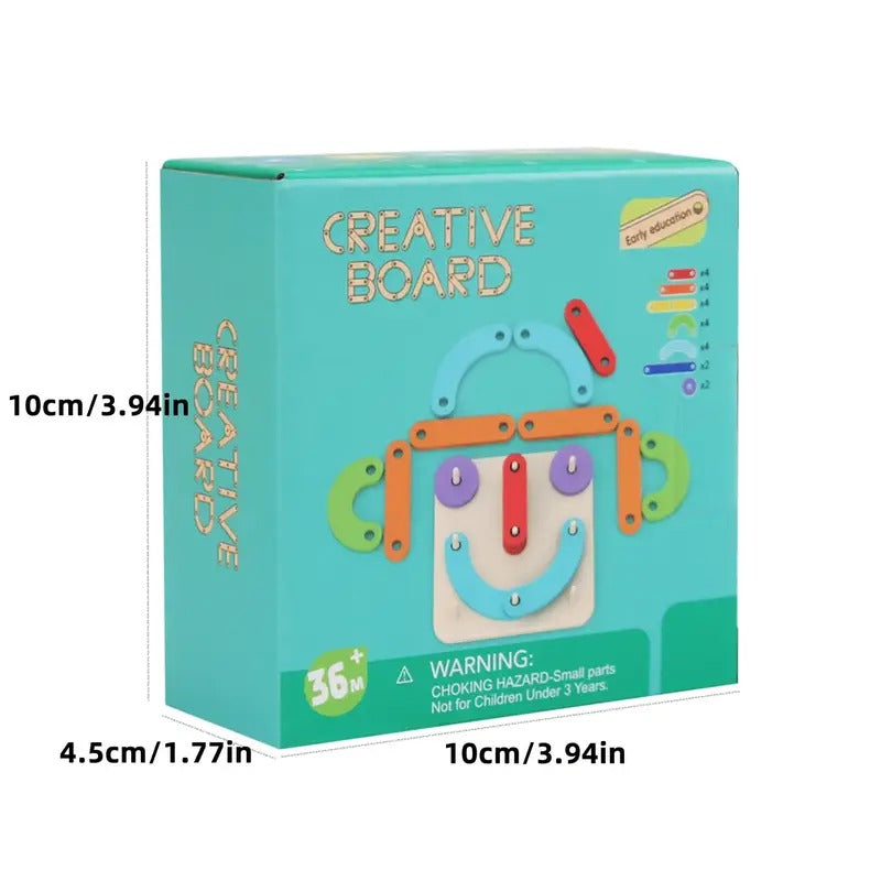 Tablero Creativo Montessori – Puzzle Didáctico de Figuras y Colores