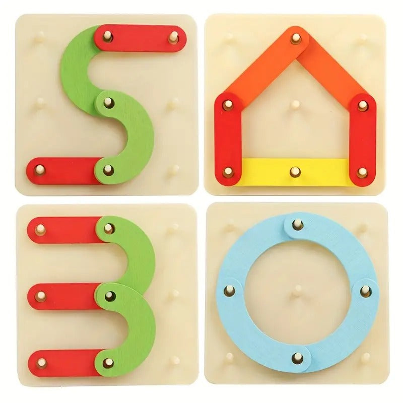 Tablero Creativo Montessori – Puzzle Didáctico de Figuras y Colores