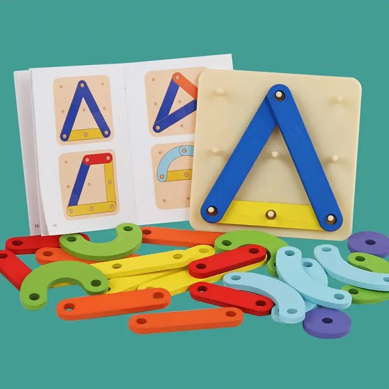Tablero Creativo Montessori – Puzzle Didáctico de Figuras y Colores