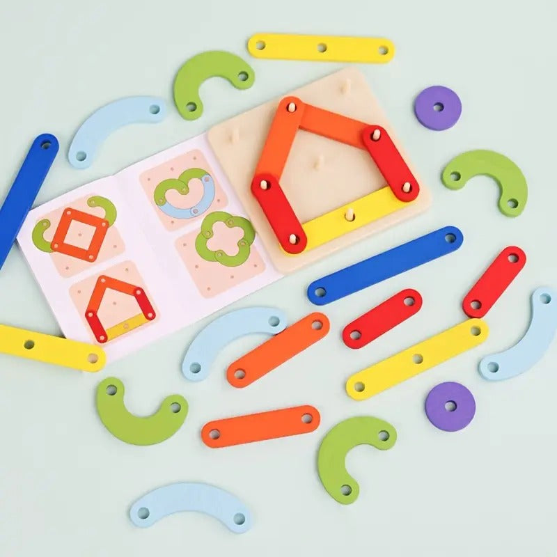 Tablero Creativo Montessori – Puzzle Didáctico de Figuras y Colores