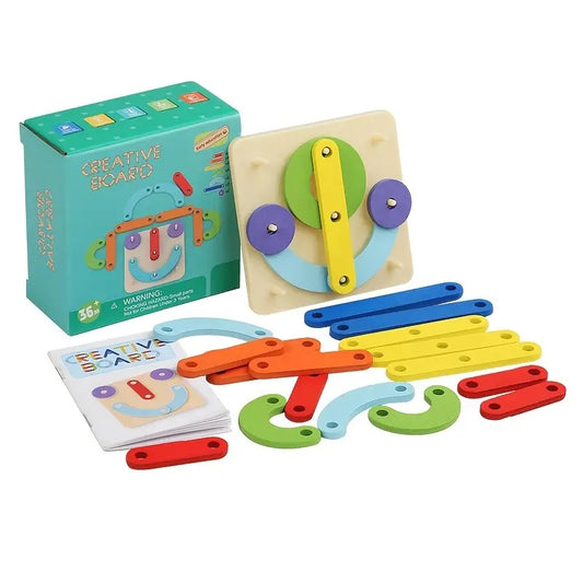 Tablero Creativo Montessori – Puzzle Didáctico de Figuras y Colores